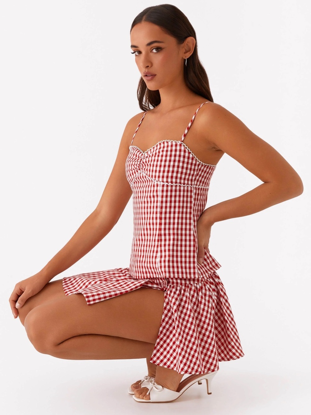 Red Gingham Spaghetti Strap Top